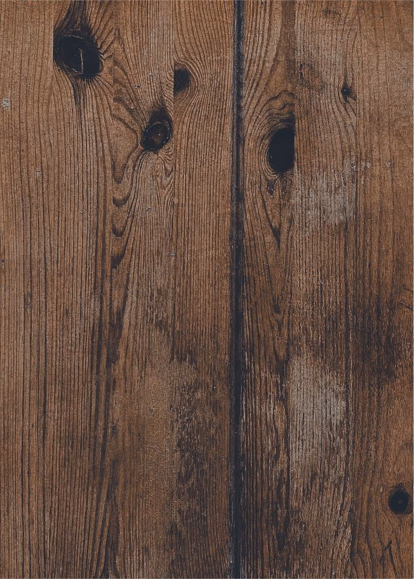 Wood grain patterned coated steel finish
